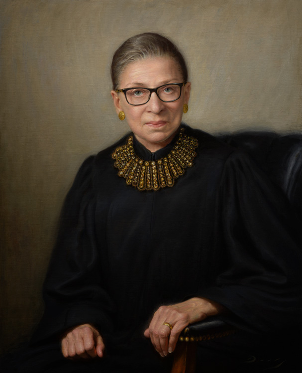 Oil portrait painting of Ruth Bader Ginsburg